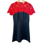Sandro Paris Gigi Black Red Lace A-line Mini Dress Designer Emily in Paris Photo 1