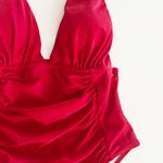 [Yolipuli] Red One Piece Convertible Swimsuit Bow Straps V Photo 7