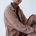 ZARA  Satin Effect Floral Print Button Front Shirt Dress Long Sleeve Duster Small Photo 3