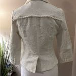 Beth Bowles White/ Ivory Floral Textured Button Blazer Size 8 White Photo 2