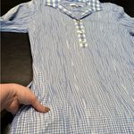 Foxcroft Blue & White Check Collared Dress Women Size 12 Photo 7