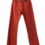 BDG  Adalyn High Waisted Cowboy Jean Split Hem Women's Size 26 Red Denim Bohemian Photo 0