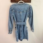 Claudie Pierlot Paris Ramia Faded Denim Mini Dress in Blue Size 34 (US6) Photo 5