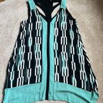 BCBG MaxAzria Black & Teal Amelia Cutout Trapeze Mini Dress. Size Small Photo 1