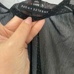 Annalee + Hope Black mesh blouse with ruffles and polka dots  L Photo 2