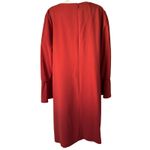 Lafayette 148 Jorie Shift Dress Size L Brick Red Knee Length Long Bell Sleeve Photo 5