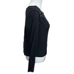 Generation Love Women Black Long Sleeve Top Lace Up Linen Blouse Size Small S Photo 3