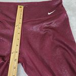 Nike Women's Burgundy Mid Rise 7/8 Tight Fit Leggings Size Large Dri Fit Photo 7