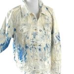 Free People Retro Acid Wash Bohemian Denim Jean Jacket Tie Dye Size Large NWT Photo 7