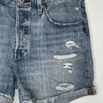 Levi's  501 Shorts Womens 30 Blue Comfort Distressed Button Fly Cut Offs‎ Western Photo 3