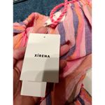 XIRENA Esme Stripe Cotton Dress In Citrus Melange Tie Straps Pockets Large NWT Pink Photo 7