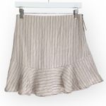 Lost + Wander NWT Linen Blend Mini Skirt Light Pink Cream Black Striped Medium Photo 1
