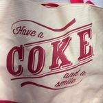 Coca-Cola  Canvas Tote Bag Red Cream with "Have a Coke and a Smile"Coin Pouch Photo 1