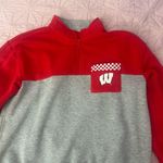 Fanatics  Women's Red and Gray Leather Jacket Photo 0