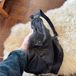 Elliott Lucca Black Caviar Pebbled Leather Shoulder Bag Hobo Bag zip top Photo 4