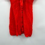 ZARA  Reddish Orange Short Sleeve Button Down Tie Mini‎ Dress Size XS Photo 3