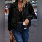 Women's Black Corduroy Jacket Photo 3