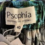 Psophia Crisantemo Print Silk Blend Midi Skirt Green Floral Women’s Size 40 Size M Photo 6