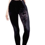 Good American - NWT Crushing It Black Crushed Suede Leopard Leggings Size 3/L Photo 0