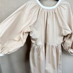 STAUD Women's Beige Puff Sleeve Mini Dress Size L Casual 3/4 Sleeve Photo 5