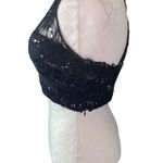 Xtraordinary Lace Embroidered Sequins overlay padded croptop with criss cross back size 9 Photo 2