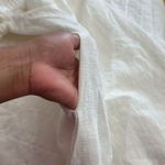 Line and Dot  dress S ruffle Elegant White linen midi Dress Photo 11