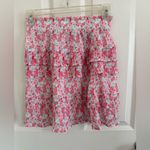 Lulus Flower and Glory White Floral Print Pleated Tiered Mini Skirt XS Photo 2