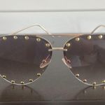 Rimless Oversized Studded Sunglasses Gold Photo 4
