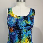 Aloha Hut Hawaii Smocked Maxi Dress Tropical Print Summer Beach OS One Size Blue Size undefined Photo 5