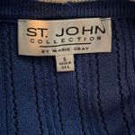 St. John Collection Size 6 Cardigan Sweater Santana Knit Unique Buttons Blue Photo 3