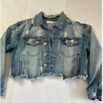 Dance & Marvel Womens Distressed Cropped Denim Jacket S Photo 0