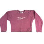 Reebok Vintage  Women's Small Cropped Embroidered Logo Raglan Crewneck Sweatshirt Photo 0