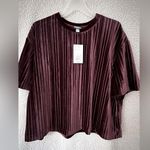 A New Day Burgundy velvet cropped top Photo 1