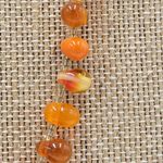 Amber Carnelian Necklace 23.5" Orange Pebble Beaded Artesian Handmade Jewelry Photo 3