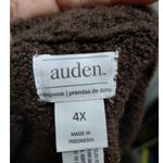 Auden NWT Women's Plus Size 4X Brown Fleece Fuzzy Cozy Sweater Knit Shorts Photo 3