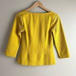 Boden Tilly Ottoman Ribbed 3/4 Sleeve Top in Yellow Cotton Blend,‎ Size 2 Photo 6
