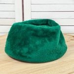 Vintage Faux Fur Pillbox Hat Emerald Green Retro MCM 60s Church Photo 5