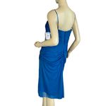 Adrianna Papell "PEACOCK" BLUE MESH NET GATHERED BEADED COCKTAIL DRESS NWT (12) Photo 6