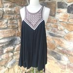 Umgee  Tank Top Small Black Crepe Embroidered Mirrored Accents‎ Photo 2