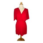 Everly  Red Wrap Dress V-Neck‎ Short Sleeve Casual Dress Women Size Small Photo 1