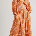 Free People Golden Hour Maxi Dress Bohemian Floral Dainty Tan Sand Neutral XS Photo 0