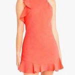 Black Halo sonny neon coral ruffle sleeveless mini dress Photo 0