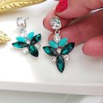 ZARA New!  Crystal Gems Post Earrings Photo 5