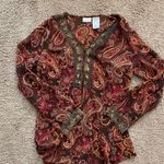 White Stag  long‎ sleeve large blouse sheer summer fall fairy whimsy Photo 1