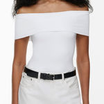 Aritzia  NWOT Contour Sleeveless Off-shoulder Hip Top White Photo 0