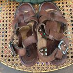 Born Brown Leather Ankle Strap Stacked Wood Heel Sandal Shoes Size 7 Photo 5