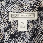 Dana Buchman  Black & White Snakeskin Button Down Pattern Top XL Photo 3