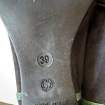 Arche Black Nubuck Suede Lace Up Heels Green Trim Woman's Sz 39 Bootie Lug Sole Photo 7