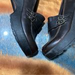 VTG LEI Y2K brown chunky platform loafers buckles size 11 Photo 3