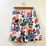 Marimekko x Uniqlo LARGE Cotton Pleated AOP Poplin Fruit Pattern Shorts Size L White Photo 1